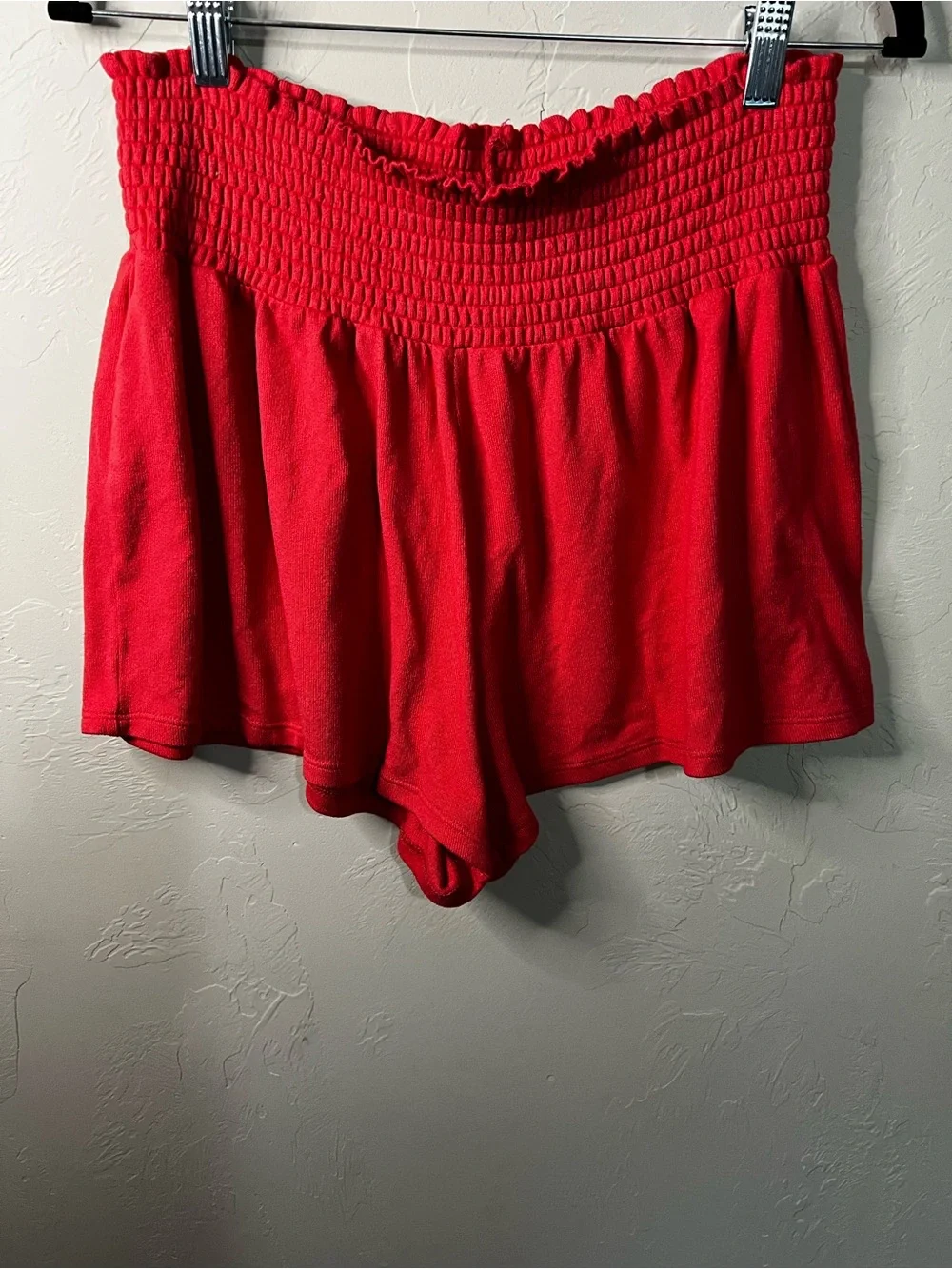 Altar’d State Intimates Red Orange Smocked Waist Lounge Shorts